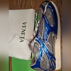 Bottega Veneta Men’s Blue and Silver Athletic Sneaker